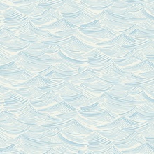 Bayside Waves Abstract Sky Blue Peel and Stick Wallpaper