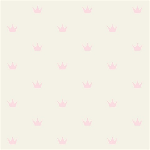 Bea Light Pink Crowns Wallpaper