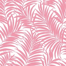 Beach Palm Botanical Pink Peel and Stick Wallpaper