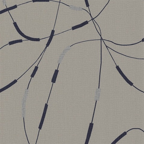Beadwork Indigo Flow Commercial Wallpaper