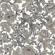 Beaufort Black Flowers &amp; Birds Chinoiserie Wallpaper