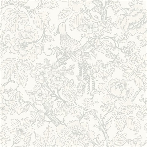 Beaufort Dove Flowers & Birds Chinoiserie Wallpaper