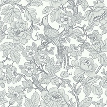 Beaufort Light Grey Flowers &amp; Birds Chinoiserie Wallpaper