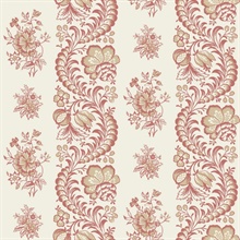 Beaumont Ruby Floral Stripe Wallpaper