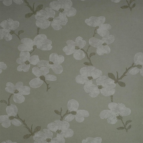 Bebe Light Grey Blossom Wallpaper