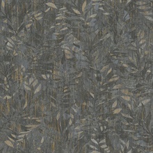 Beck Charcoal Vertical Leaf Textured Wallpaper