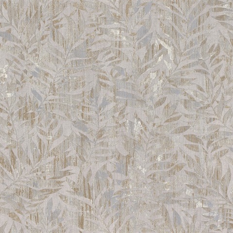 Beck Metallic Vertical Leaf Textured Wallpaper