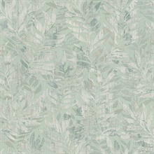 Beck Turquoise Vertical Leaf Textured Wallpaper