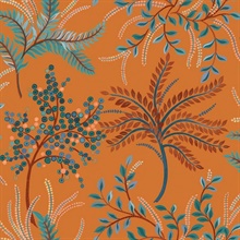Bedgebury Tangarine Leaf Wallpaper