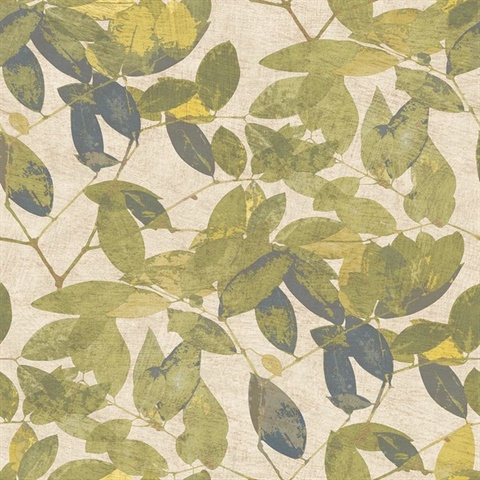 Beech Leaves Golden Green Wallpaper