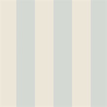 Beige and Light Blue Vertical 2.5in Tent Stripe Prepasted Wallpaper