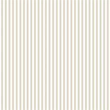 Beige and White Vertical 6mm Stripe Prepasted Wallpaper