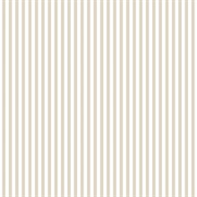 Beige and White Vertical 6mm Stripe Prepasted Wallpaper