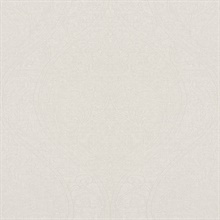 Beige Art Nouveau Large Scale Glitter Paisley Ogee Wallpaper