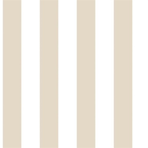 Beige Awning Stripe Wallpaper