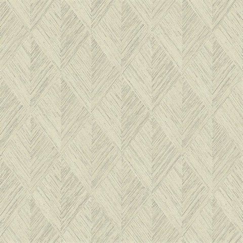 Beige Belmont Woven Diamond Wood Wallpaper