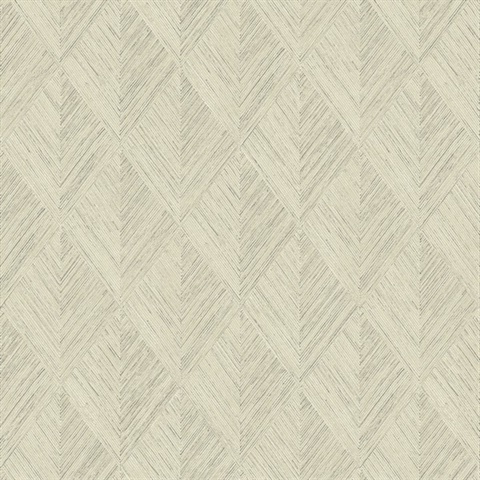 Beige Belmont Woven Diamond Wood Wallpaper