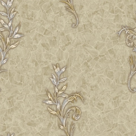 Beige Celine Sprig Wallpaper