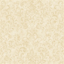 Beige Country Damask Wallpaper