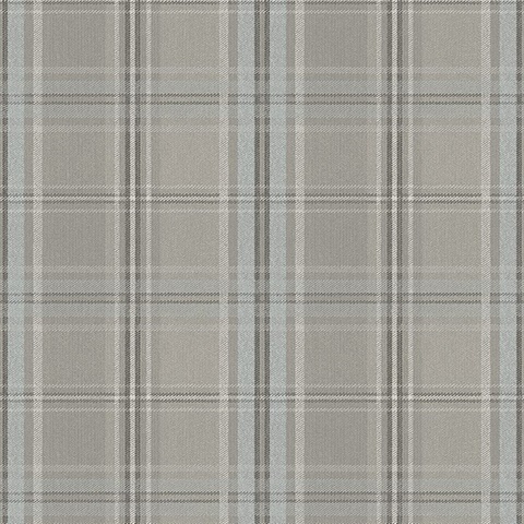 Beige, Cream, Grey &amp; Taupe Textured Plaid Wallpaper