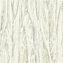 Beige & Cream Native Forest Tree Leaves Wallpaper