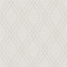 Beige Diamond Geo Metallic Trellis Wallpaper