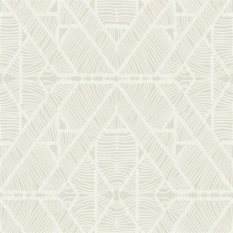 Beige Diamond Macrame Southwest Tribal Wallpaper