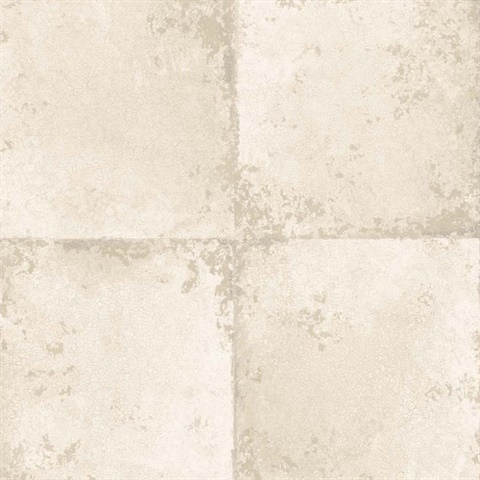 Beige Faux Distressed Stone Tile Wallpaper