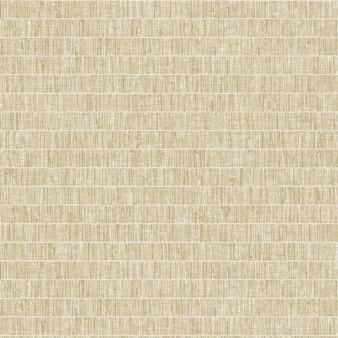 Beige Faux Grass Horizontal Stripe Wallpaper