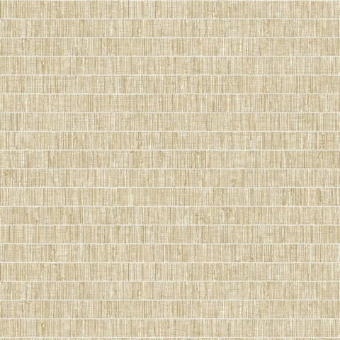 Beige Faux Grass Horizontal Stripe Wallpaper