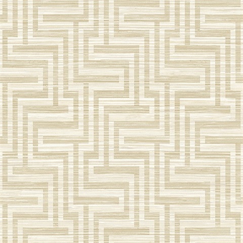 Beige Faux Grasscloth Geometric Grey Key Wallpaper (20 Oz Type II Fabr