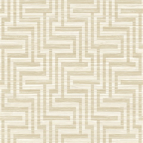Beige Faux Grasscloth Geometric Grey Key Wallpaper (20 Oz Type II Fabr