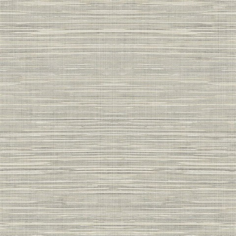 Beige Faux Grasscloth With Horizontal Textile Strings Wallpaper