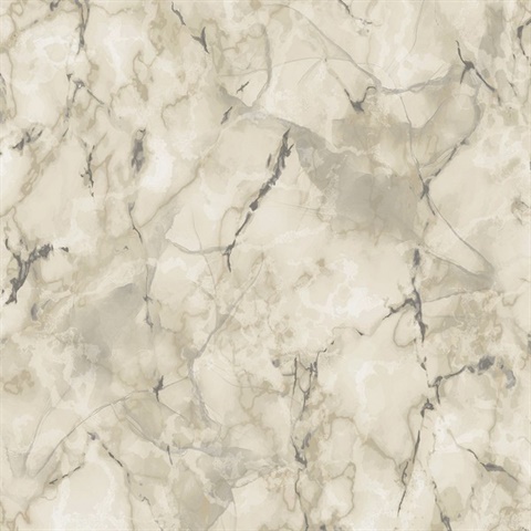 Beige Faux Marble Wallpaper