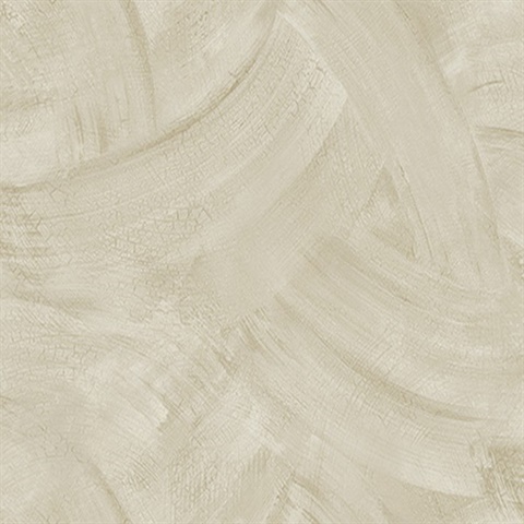 Beige Faux Plaster Swirl Wallpaper