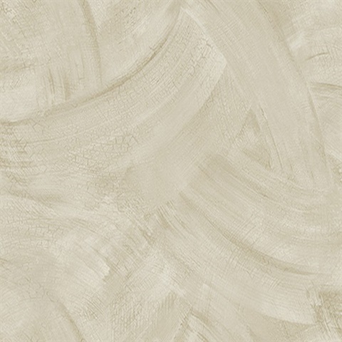 Beige Faux Plaster Swirl Wallpaper