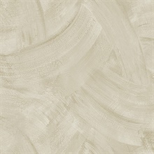 Beige Faux Plaster Swirl Wallpaper