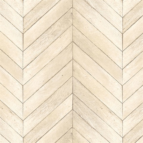 Beige Faux Wood Chevron