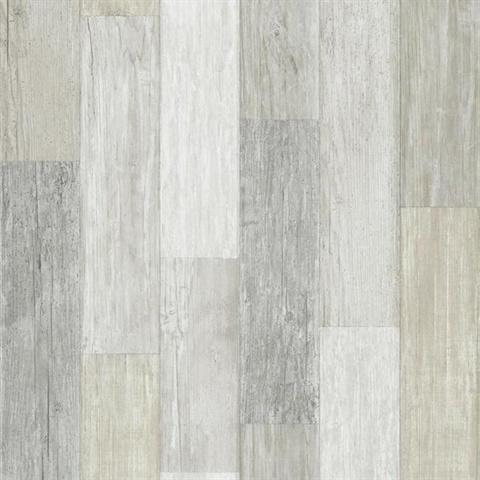 Beige Faux Wood Vertical Pallet Board Wallpaper