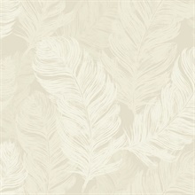 Beige Feathers Wallpaper