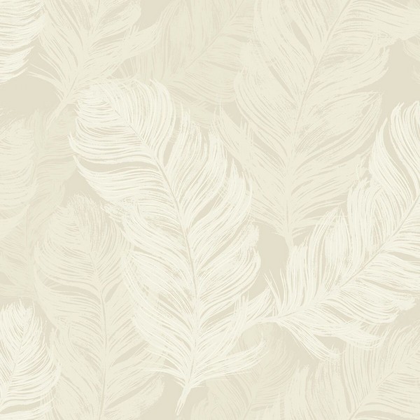 Flying Feathers - Soft Beige – wonderful canvas print– Photowall