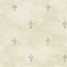 Beige Fleur De Lys Wallpaper