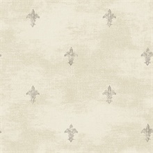 Beige Fleur De Lys Wallpaper