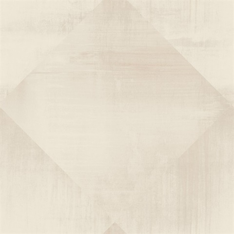 Beige Geometric Diamond Distress Clay Wallpaper