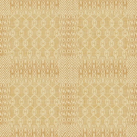Beige & Gold Commercial Geometric Patchwork Wallpaper