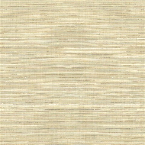 Beige & Gold Natural Blend Texture Textile String Wallpaper