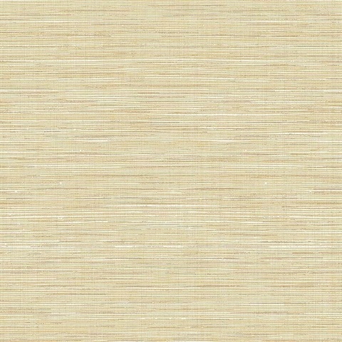 Beige & Gold Natural Blend Texture Textile String Wallpaper