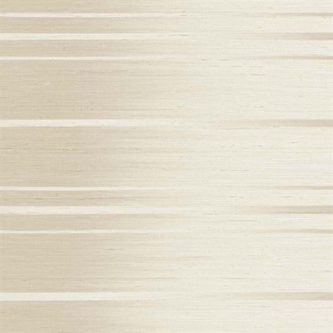 Beige Gradient Horizonal Faux Grasscloth Stripe Wallpaper