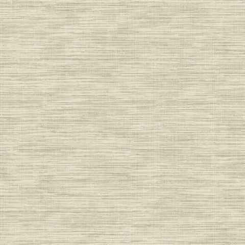 Beige Grass Texture Print with Textile Strings Wallpaper