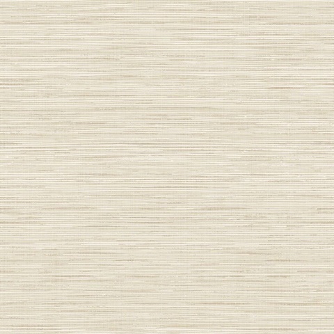 Beige Grass Texture Screen Print with Textile Strings Wallpaper